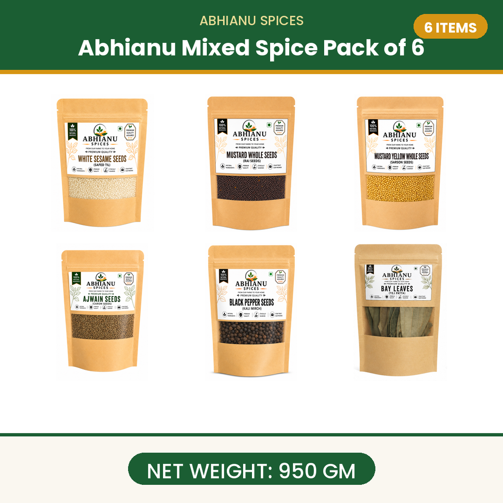 Abhianu Spices Assorted Indian Spices Combo 6 In 950 G