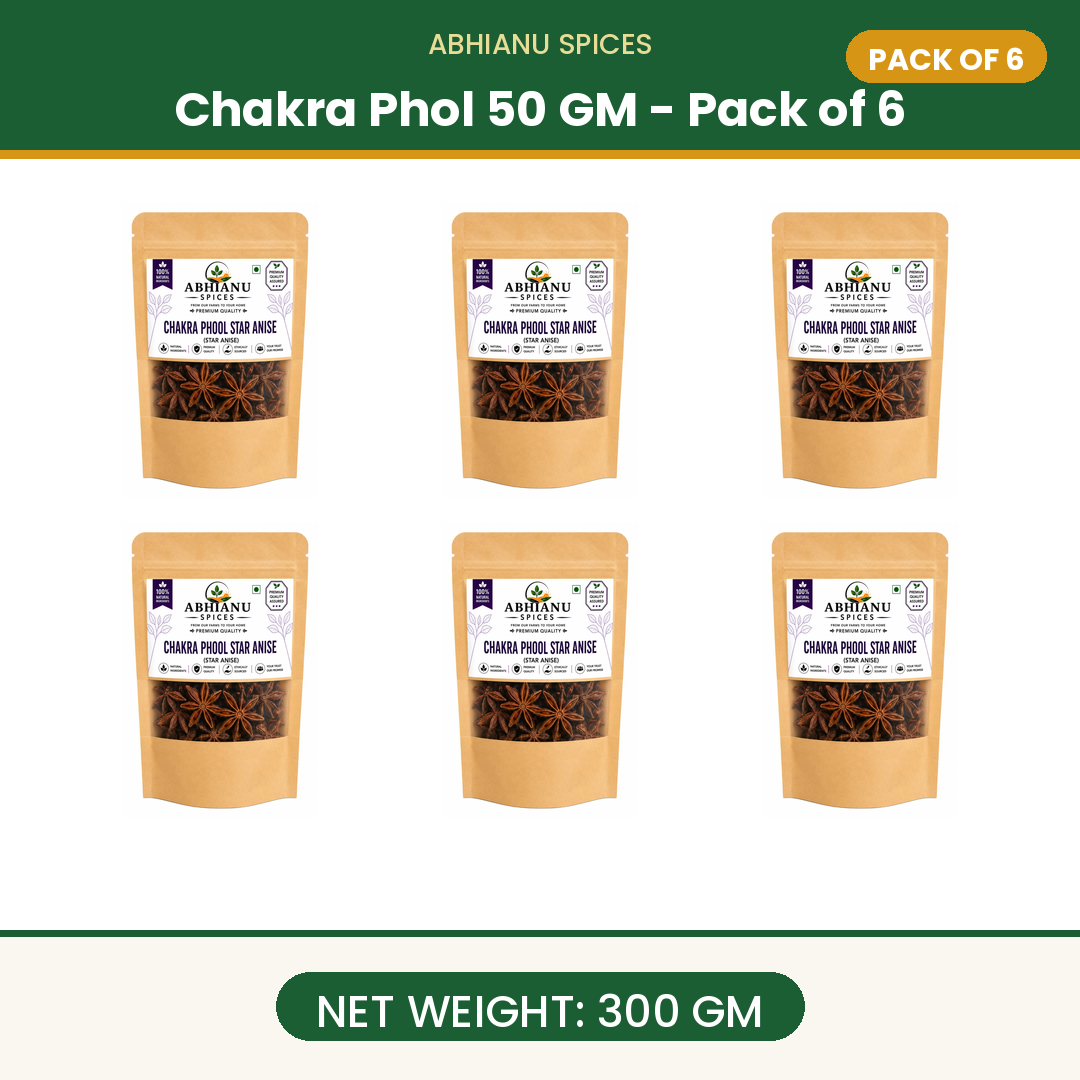 Abhianu Spices Star Anise Chakra Phool 300 G Pack Of 6