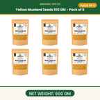 Abhianu Spices Yellow Mustard Seeds 600 G Pack Of 6