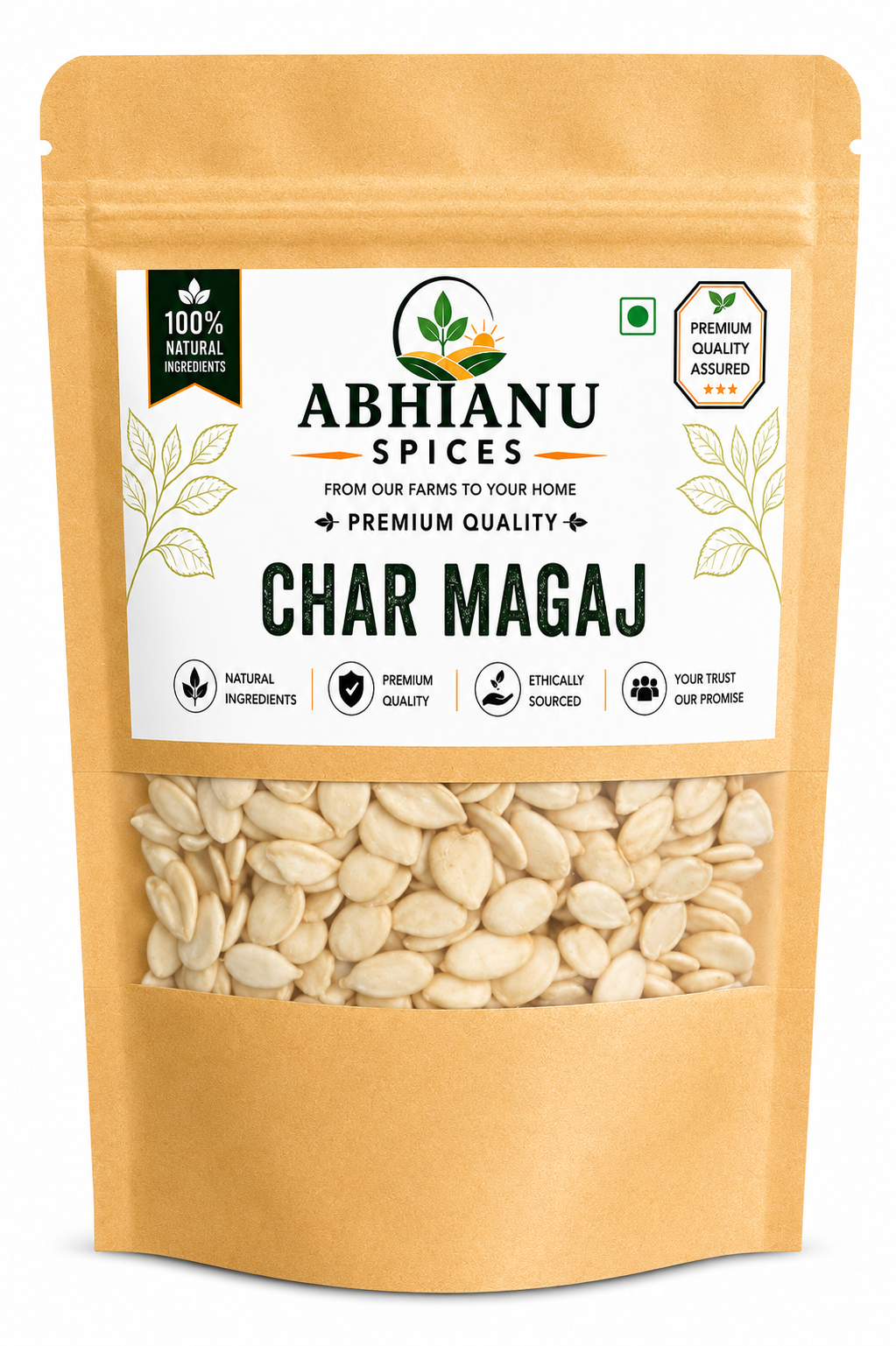 Abhianu Spices Turmeric Powder 200 G And White Sesame Seeds 500 G And Char Magaj 100 G