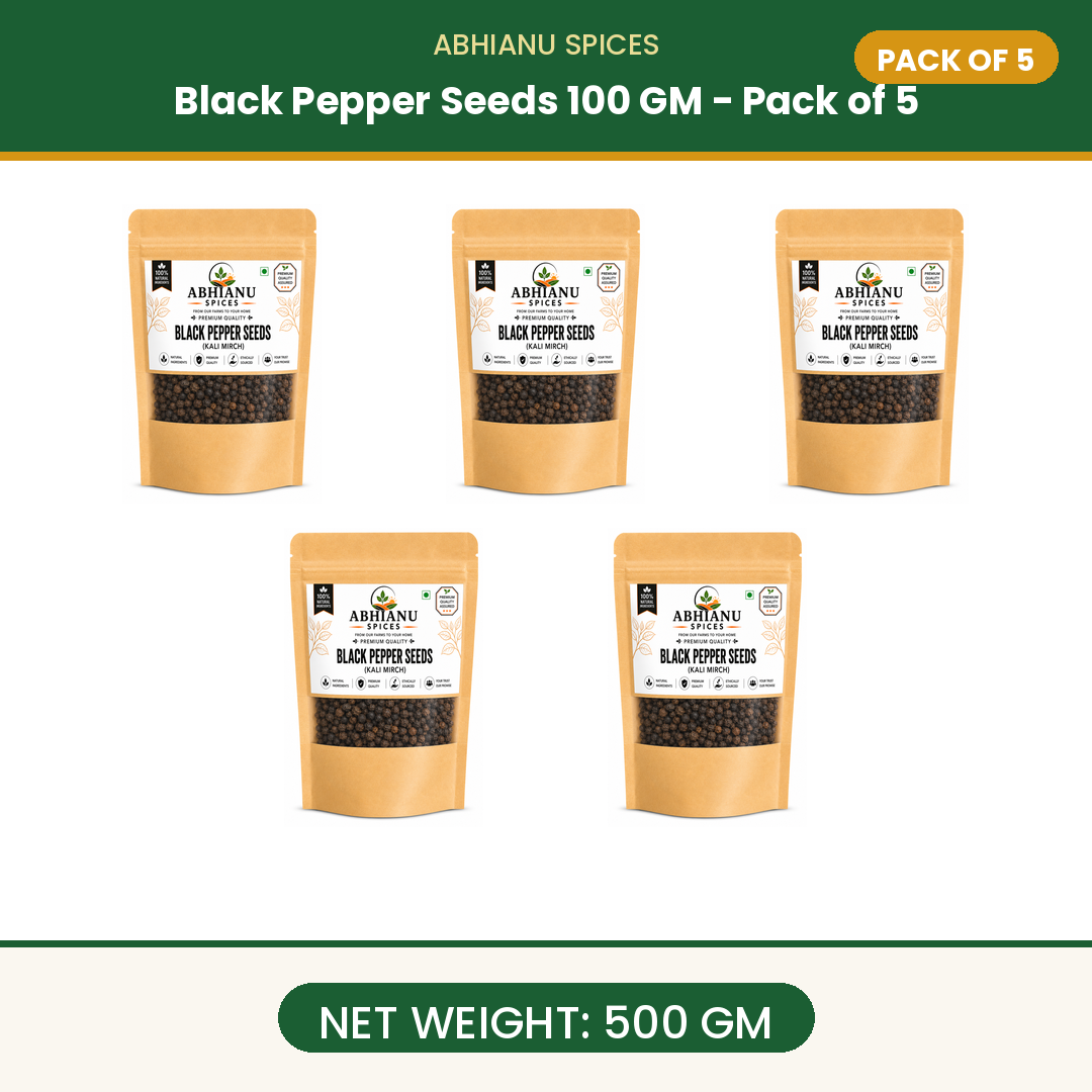 Abhianu Spices Black Peppercorns Whole 500 G