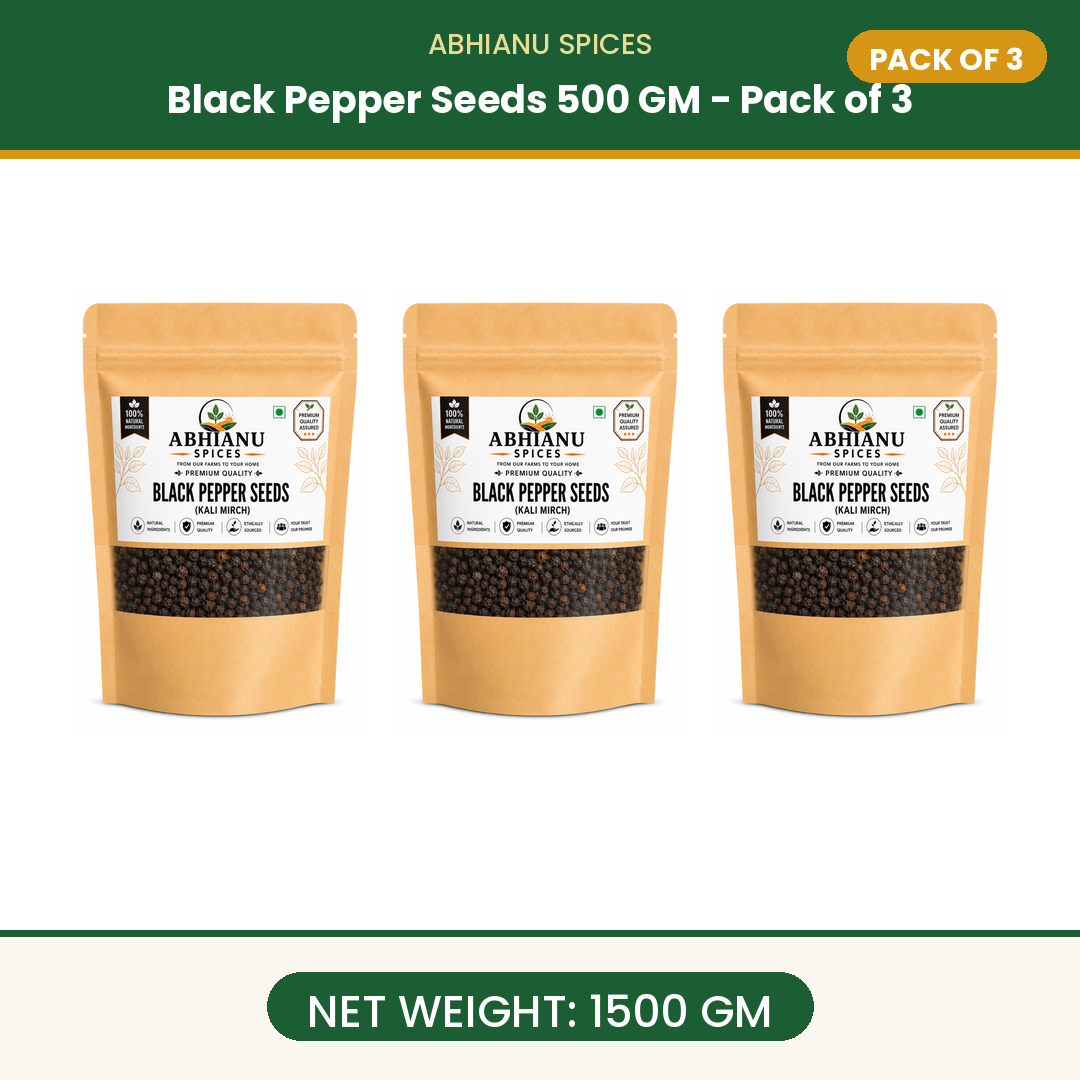 Abhianu Spices Black Peppercorns Whole 500 G