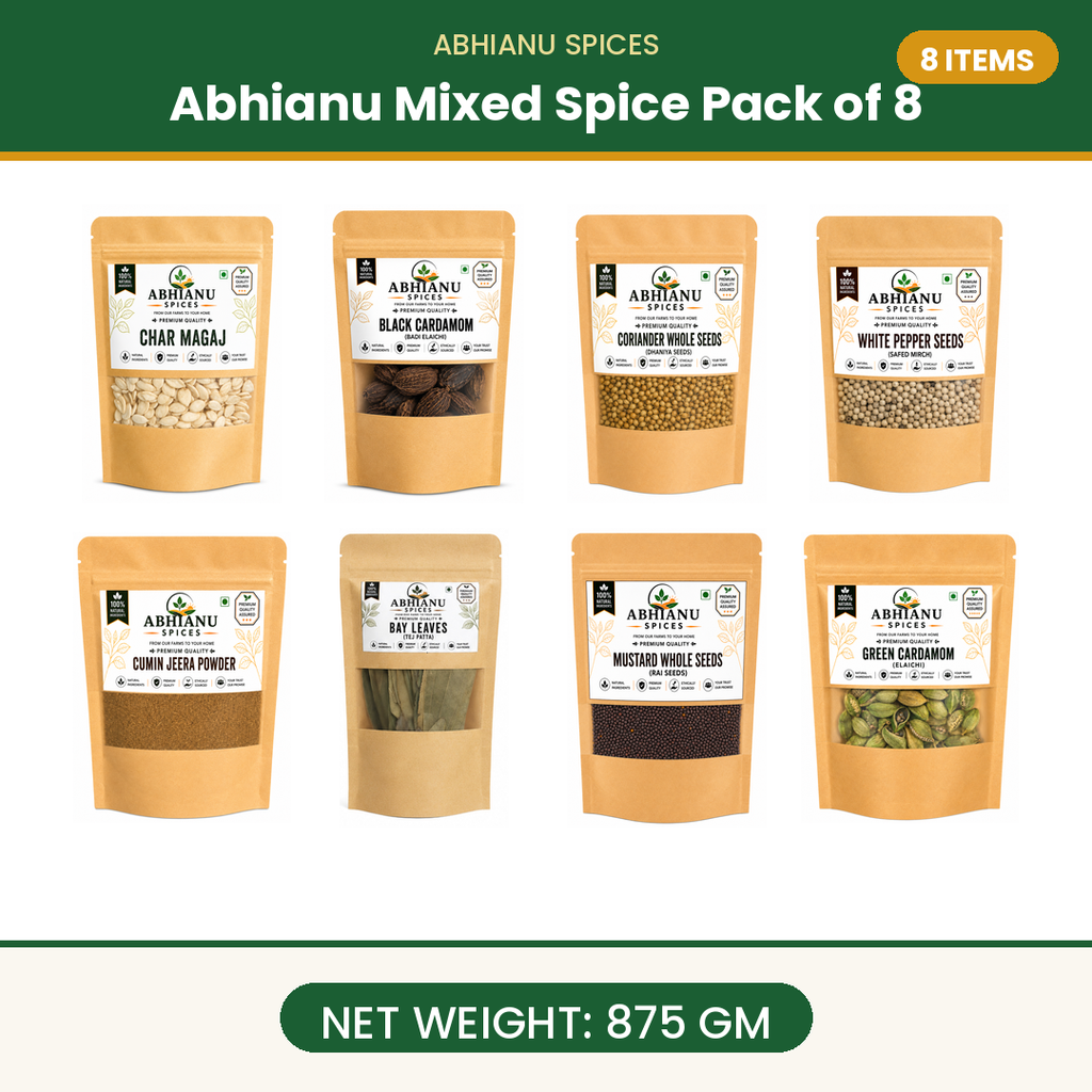 Abhianu Spices Assorted Indian Spices Combo 8 In 875 G