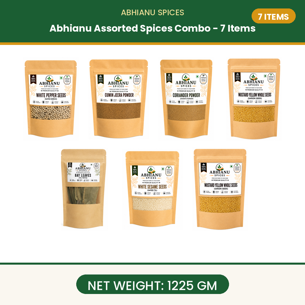 Abhianu Spices Assorted Indian Spices Combo 7 Items 1.225 Kg