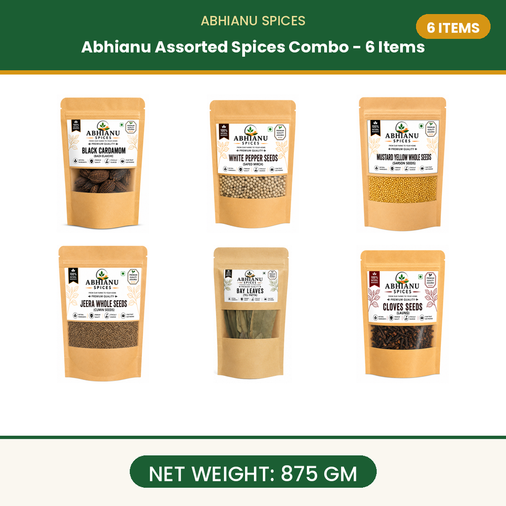 Abhianu Spices Assorted Indian Spices Combo 6 Items 875 G