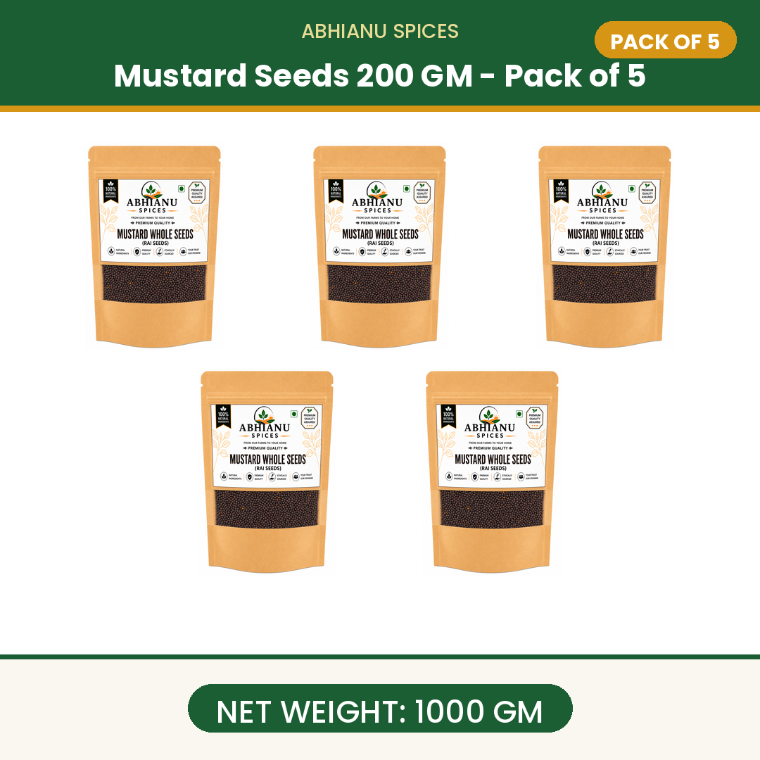 Abhianu Spices Mustard Seeds Rai Sarson 600 G Pack Of 6