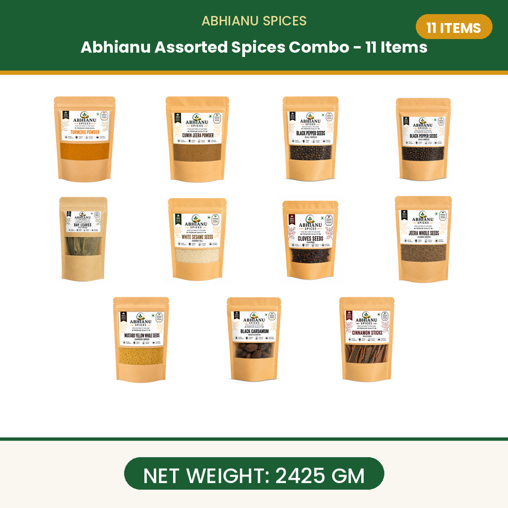 Abhianu Spices Assorted Indian Spices Combo 11 Items 2.425 Kg