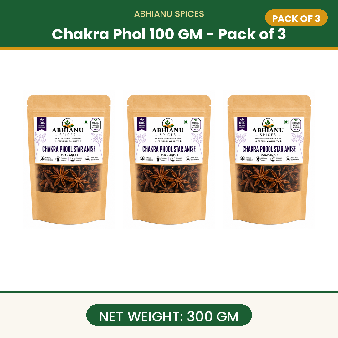 Abhianu Spices Star Anise Chakra Phool 300 G Pack Of 6