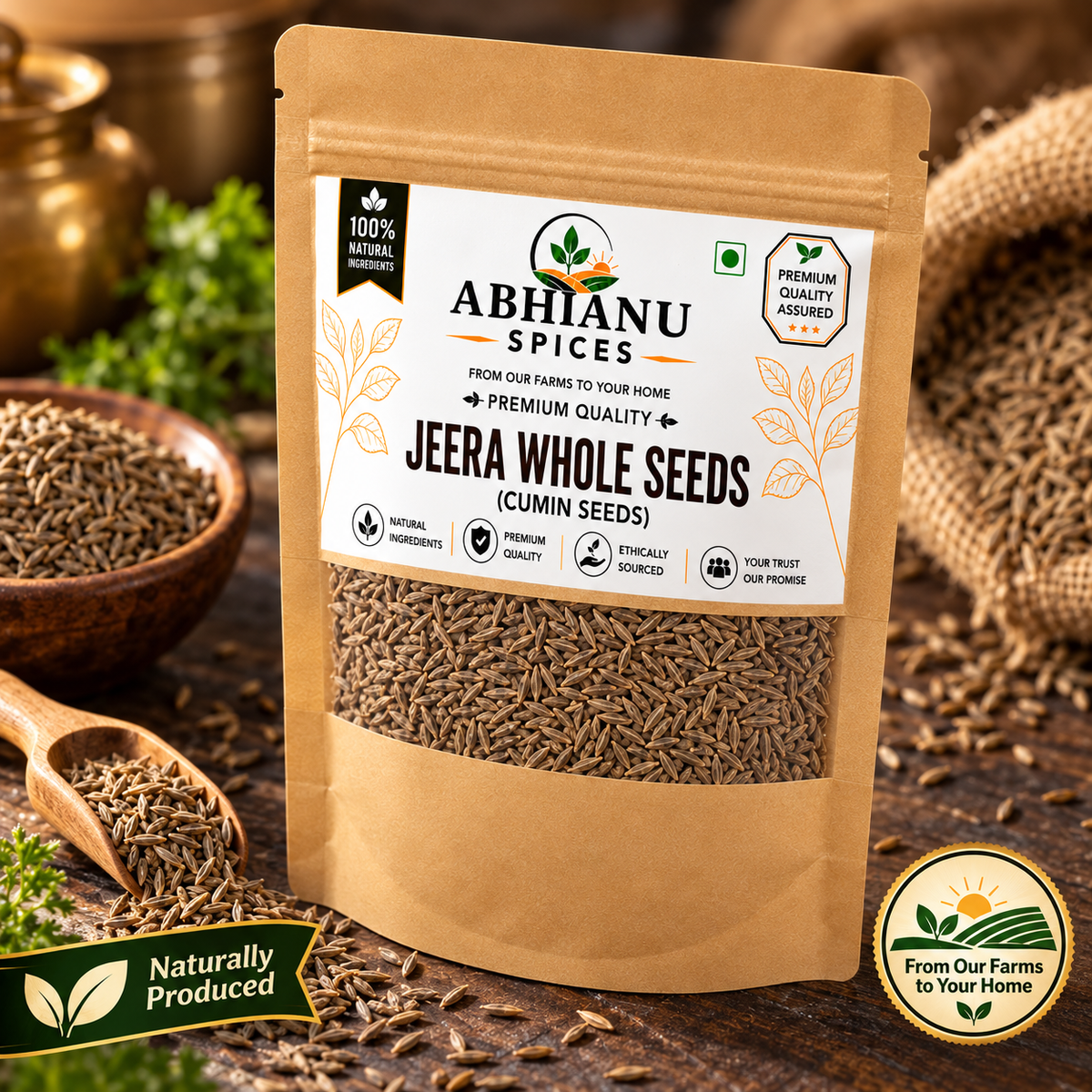 Abhianu Spices Cumin Whole Seeds Jeera