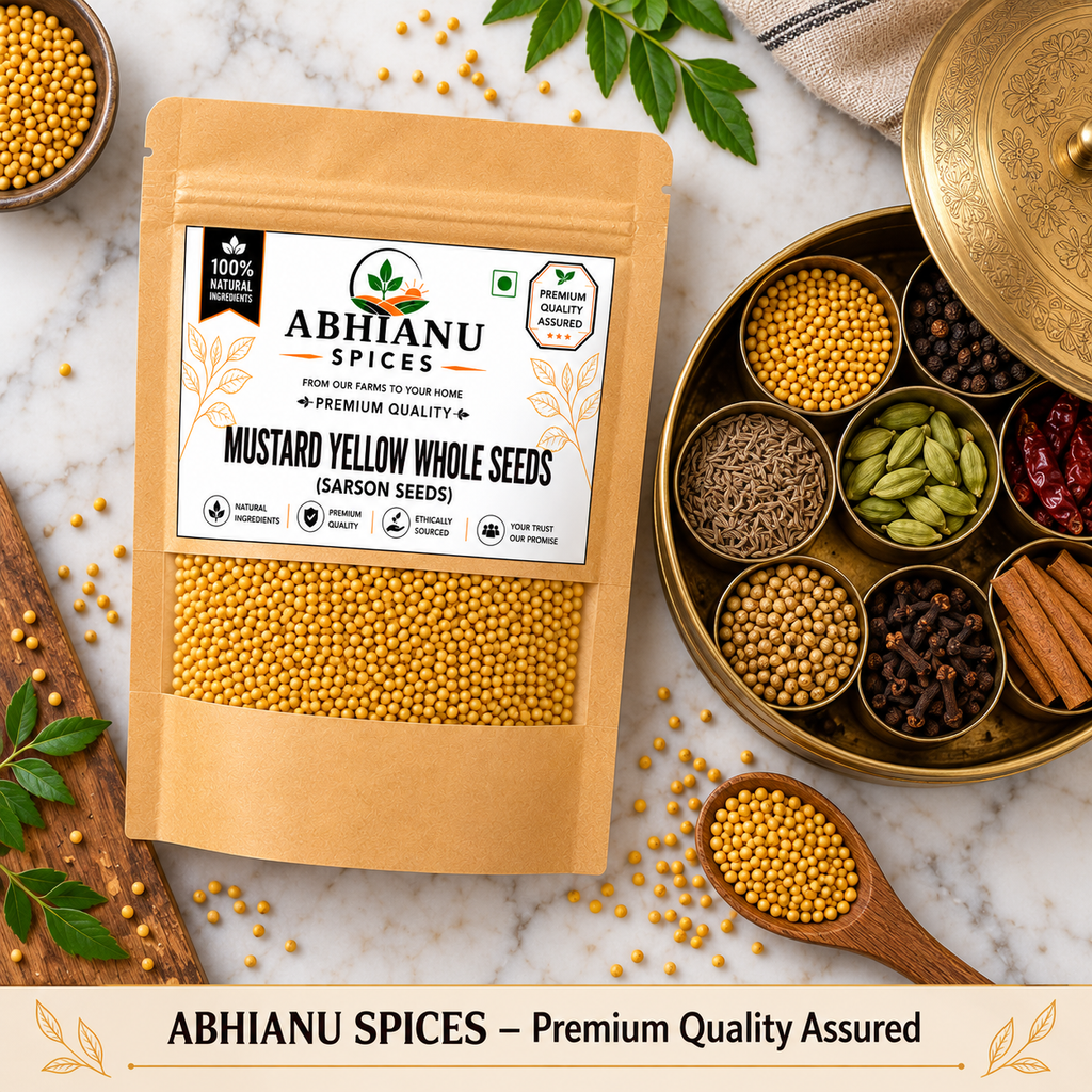 Abhianu Spices Yellow Mustard Seeds