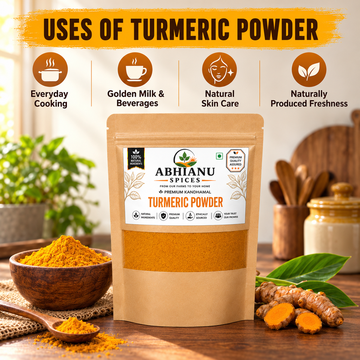 Abhianu Spices Kandhamal Turmeric Powder