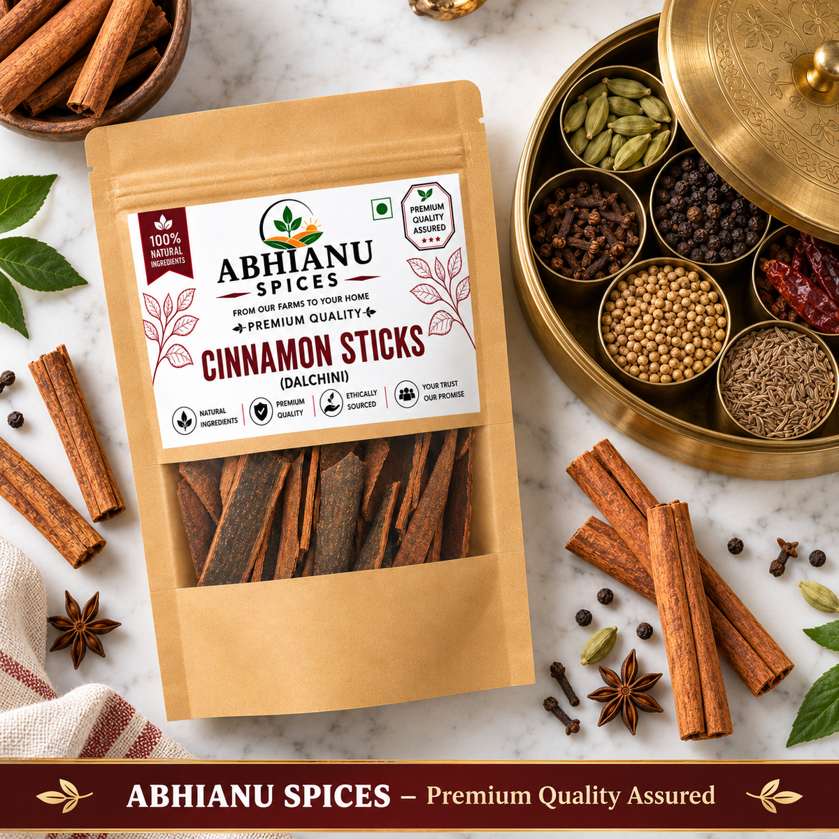 Abhianu Spices Cinnamon Dalchini