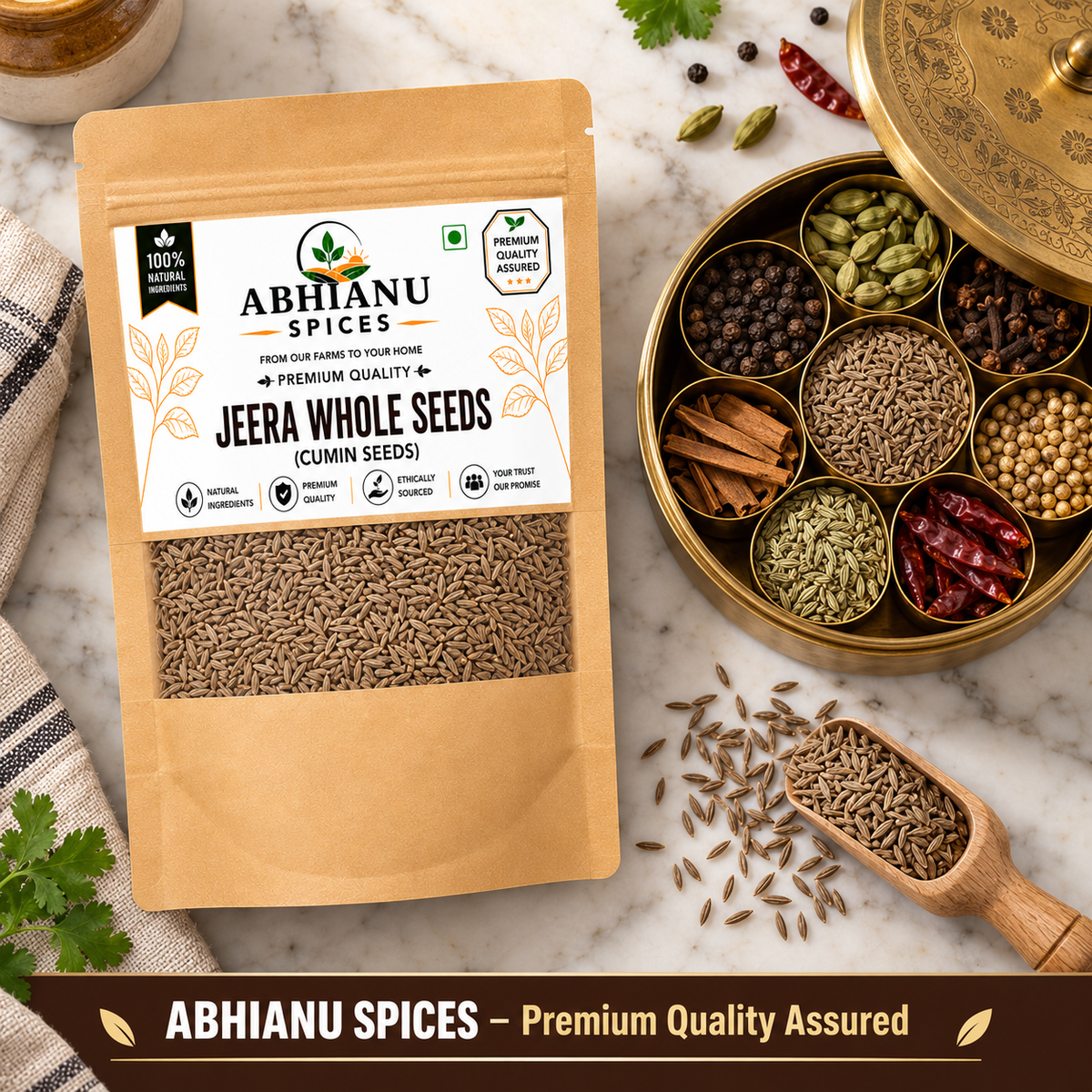 Abhianu Spices Cumin Whole Seeds Jeera