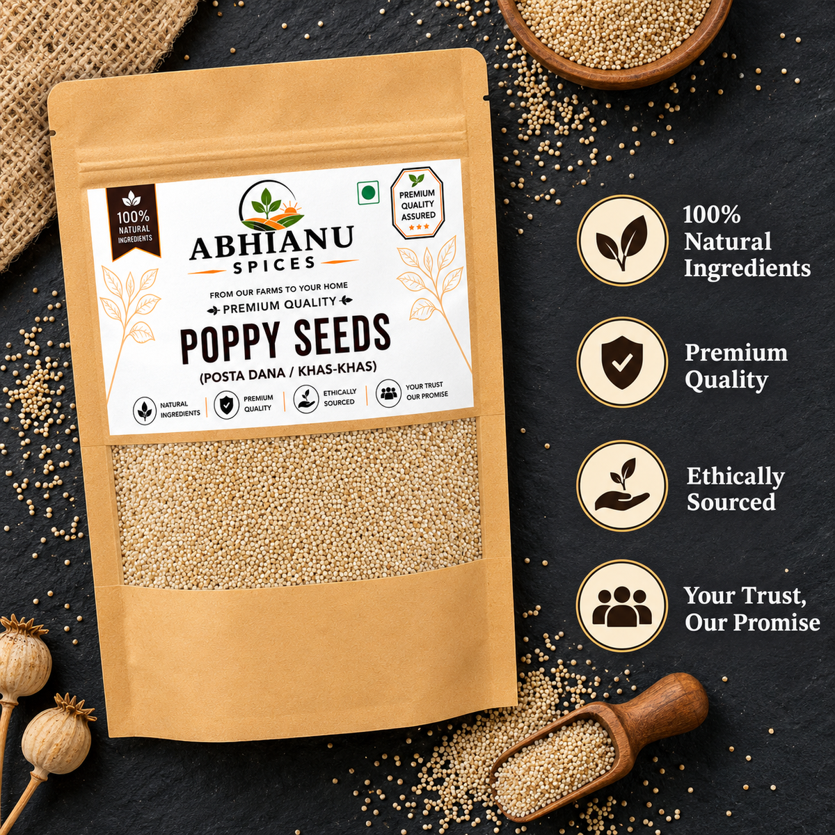 Abhianu Spices Poppy Seeds Khus Khus