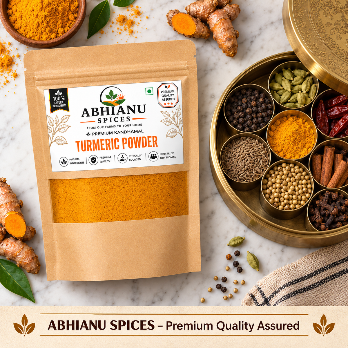 Abhianu Spices Kandhamal Turmeric Powder