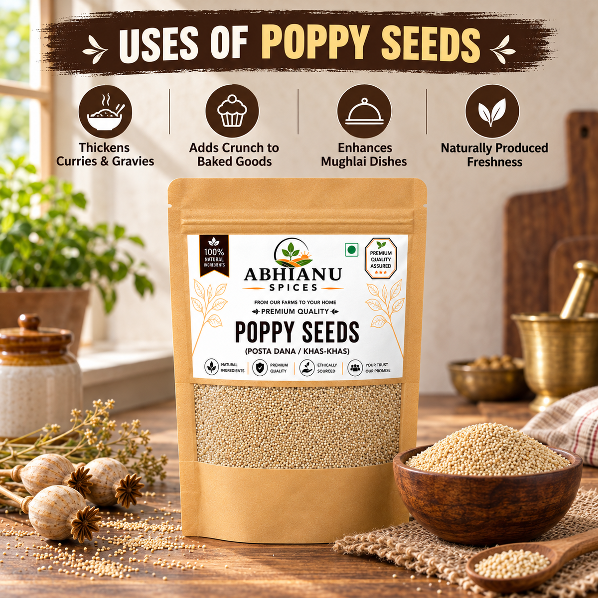 Abhianu Spices Poppy Seeds Khus Khus